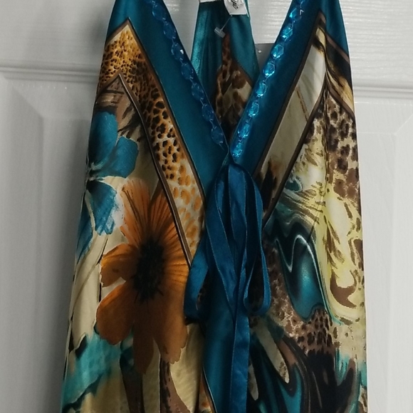 Beautiful Never Worn Asymmetrical Scarf Dress - Picture 3 of 8